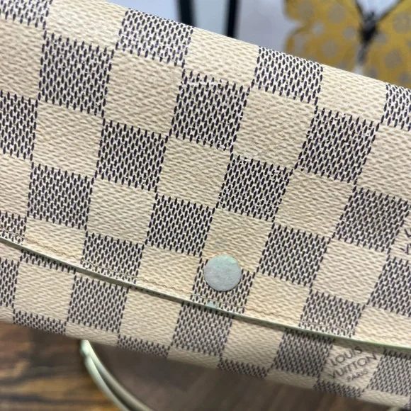 Louis Vuitton Damier Azur Emilie Wallet w/ Pink/Green! - Picture 10 of 11